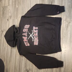 EUC Champion Authentic Athleticwear UMASS Hockey Men's sz M Sweatshirt w/hoodie